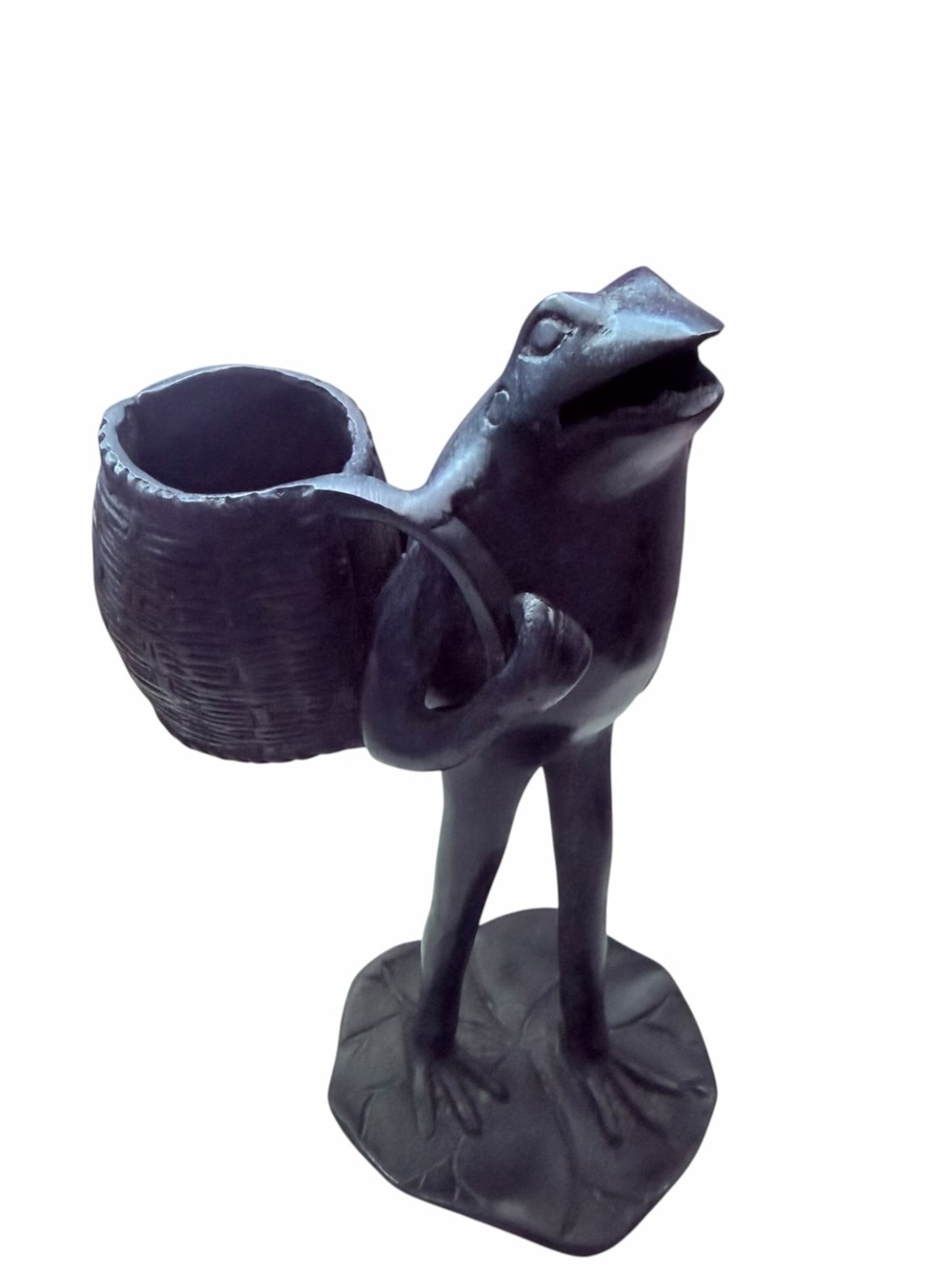 Vintage Frog Spill Holder Metal Figurine